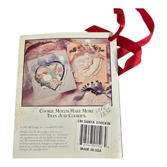 NEW Vintage 1997 Santa's Stocking Cookie Mold by Brown Bag Cookie Art w/ Book - Picture 5 of 5